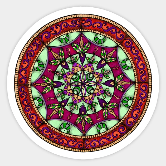 Leaf Garden Mandala Sticker by NicoleWhelan
